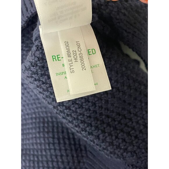 J. Crew Womens Pullover Sweater Small S Navy Blue Cable Knit chunky BM302 NWT - Picture 9 of 13